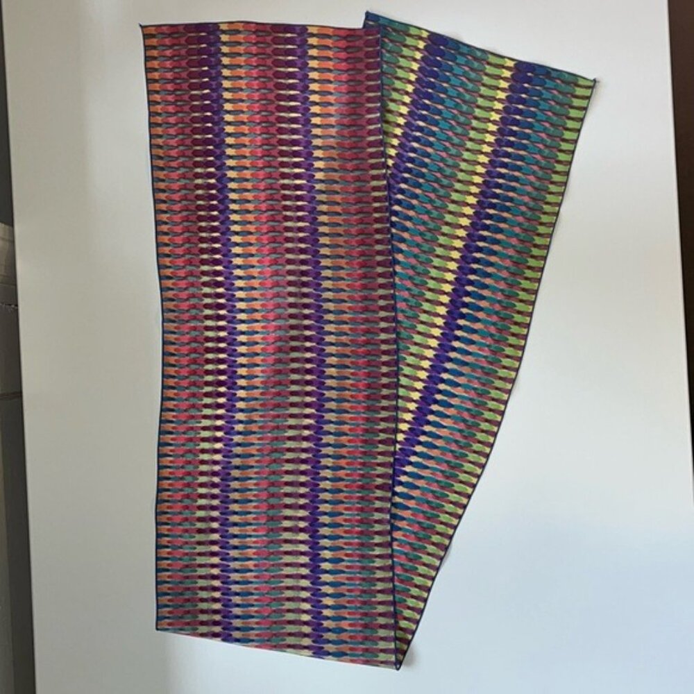 🎨✨ Vintage Multicolor Ikat Scarf / Wrap | Vibrant Reversible Design | Artisan✨